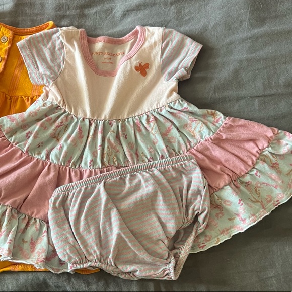 LOT of 5/$25 6-9 month dress/tunics/romper with 2 bloomers Carters/Burt’s Bees - Picture 7 of 7